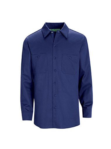 Long Sleeve Wrinkle Resistant Cotton Work Shirt